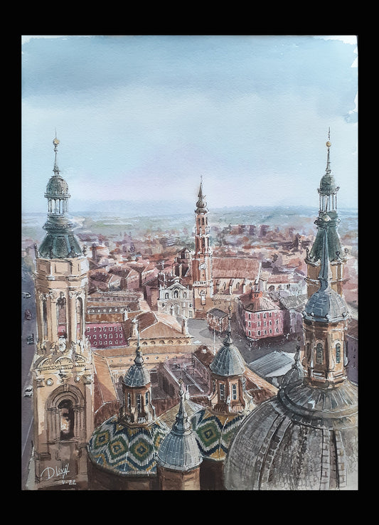 Basílica del Pilar Zaragoza. Acuarela 26x36 cm. Vendida