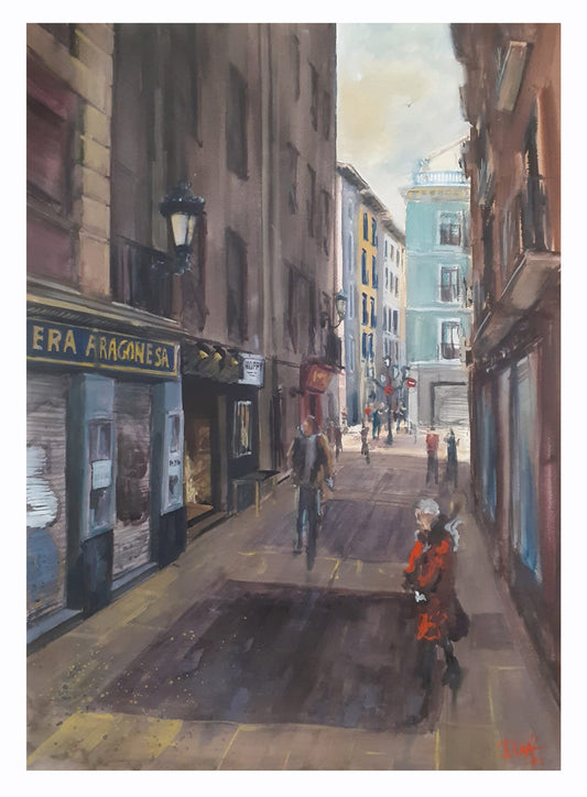 La Ferretera Aragonesa. Acuarela. C. Méndez Núñez de Zaragoza 50x70 cm