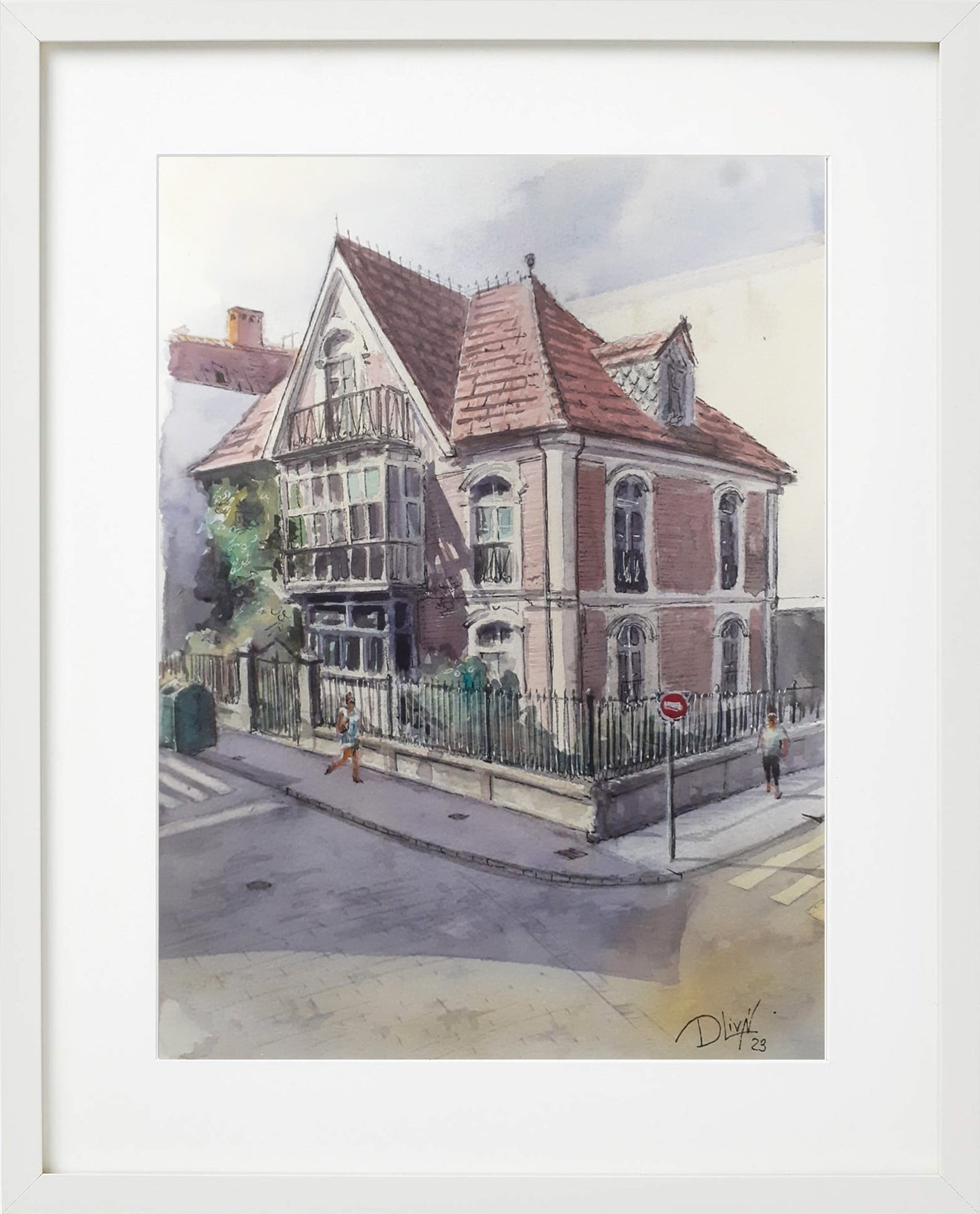 Casa del Doctor Bringas Santoña. Acuarela 29,7x42 cm