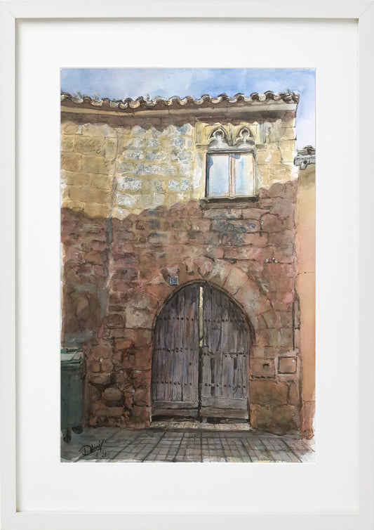 Casa en Luna. Acuarela 40x60 cm. Enmarcada 52x74 cm