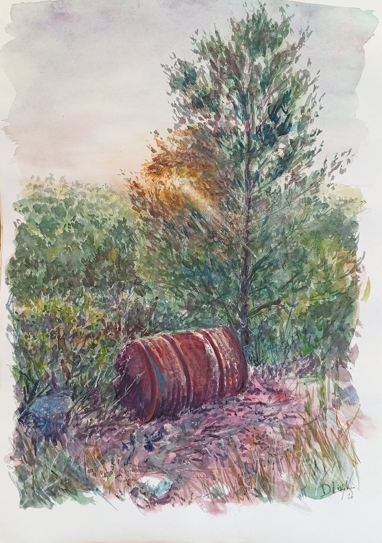 El bidón olvidado. Monte de Zuera 29x40,5cm