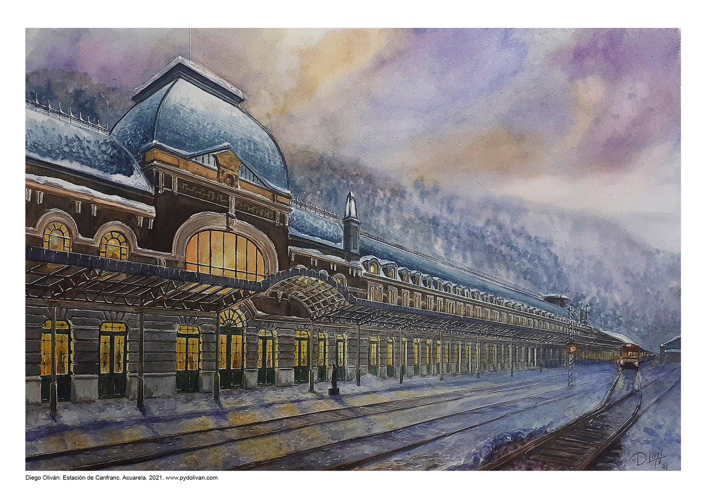 Estación de Canfranc. Acuarela 50x70 cm. Vendida