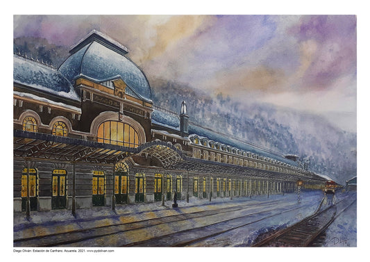 Estación de Canfranc. Acuarela 50x70 cm. Vendida