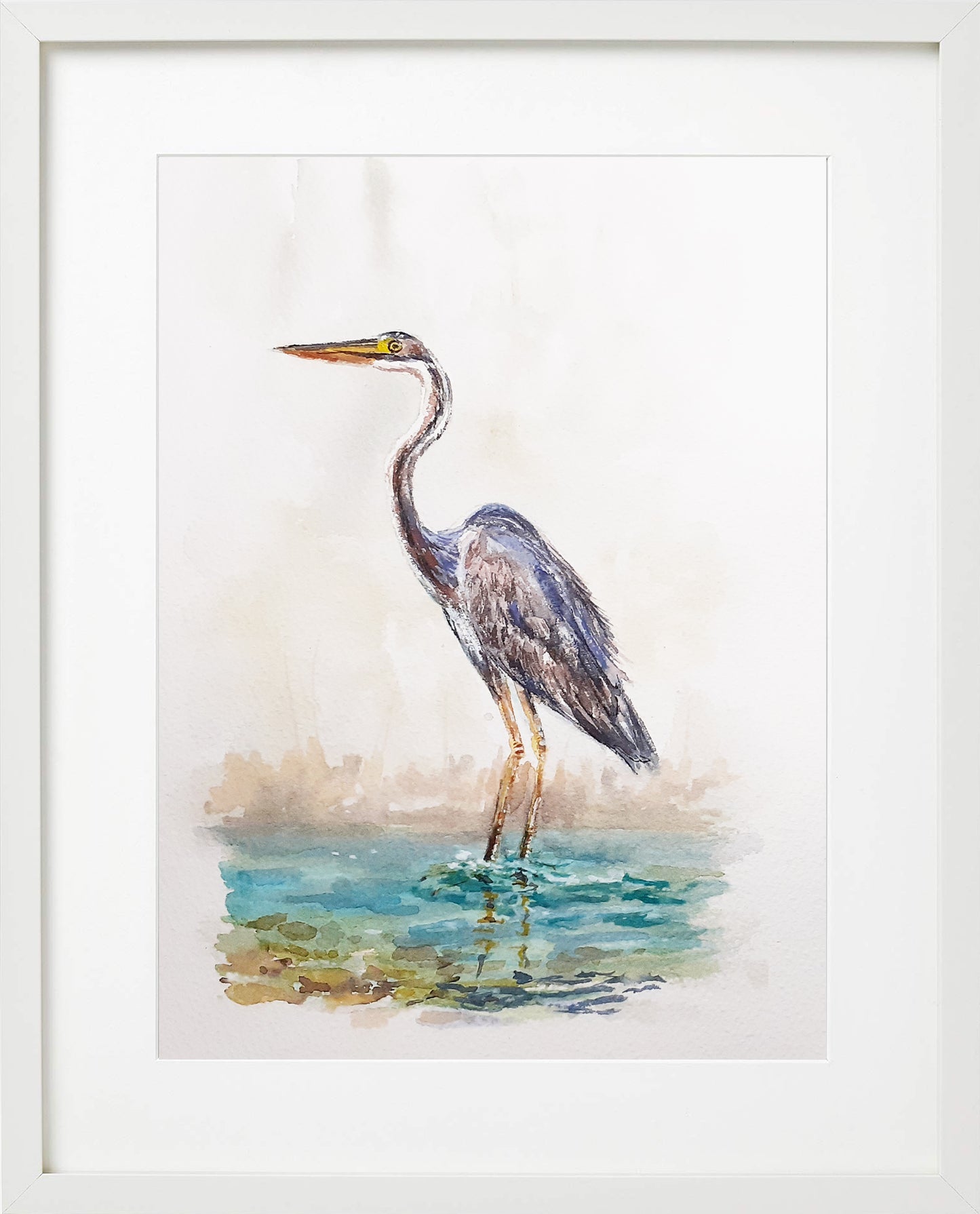 Garza Real. Acuarela 20x30 cm