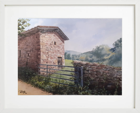 Camino a Xoxorrín, Erratzu. Baztán. Navarra. Acuarela 30x40 cm