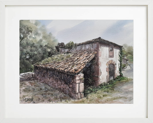 Casa en Erratzu. Baztán (Navarra). Acuarela 40x30 cm