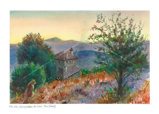 El gato de Guaso, Huesca. Acuarela 42x29,7 cm