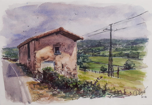 Gorostopolo. Erraztu (Navarra). Acuarela 01. 26x18 cm