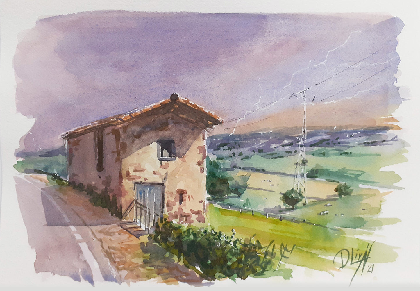 Gorostopolo. Erraztu (Navarra). Acuarela 02. 26x18 cm