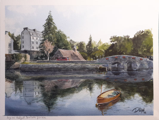 Lago en Huelgoat. Francia. Acuarela 41x31 cm