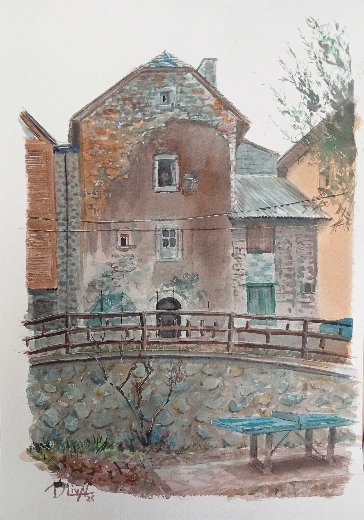 Panticosa 02. Parque Municipal. Acuarela 29,7x42 cm